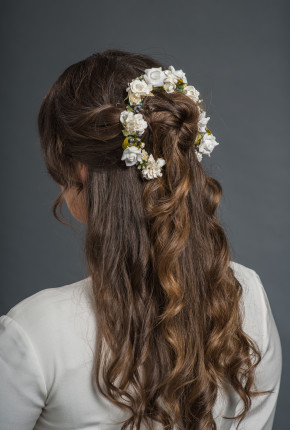 ivory flower hairpiece