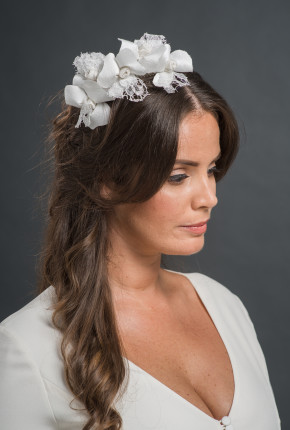 silk and lace flower hairpiece